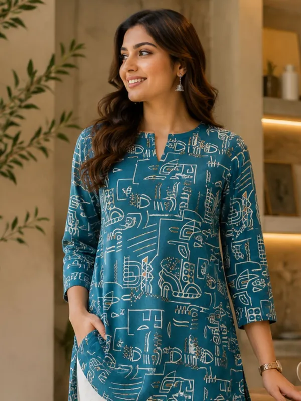 Peacock_Printed_Cotton_Short_kurti