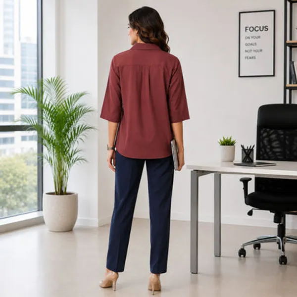 Maroon_Cotton_Linen_Solid_Top_For_Women