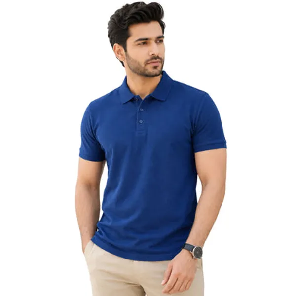 Navy_Blue_Cotton_Polyester_Polo_T_Shirt_For_Men