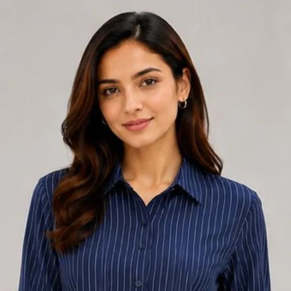 Blue_Polyester_Striped_Shirt_For_Women