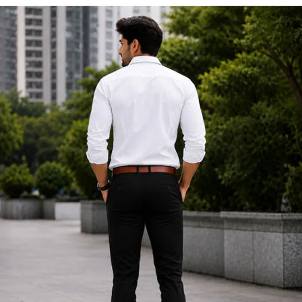 White_Cotton_Solid_Shirt_For_Men