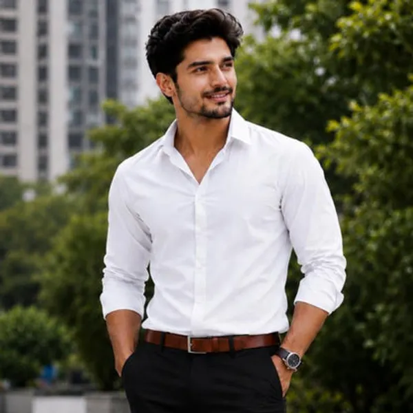 White_Cotton_Solid_Shirt_For_Men