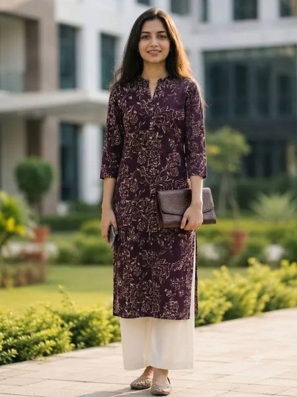 Wine_Printed_Rayon_kurti