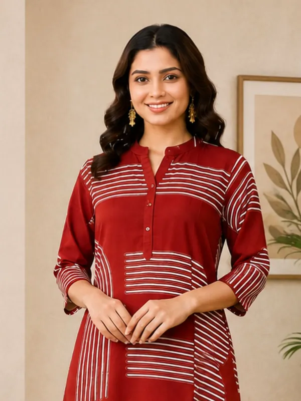 Wine_Printed_Rayon_kurti