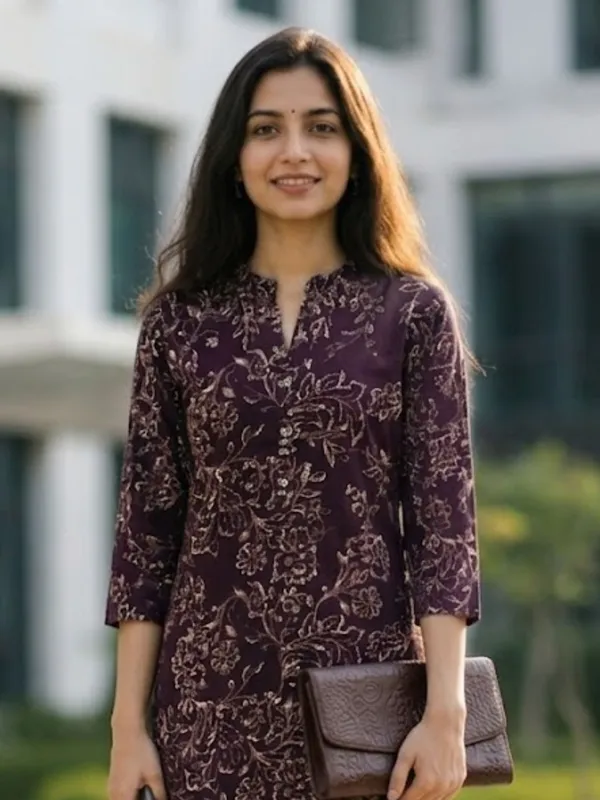 Wine_Printed_Rayon_kurti