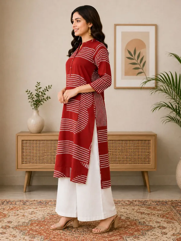 Wine_Printed_Rayon_kurti
