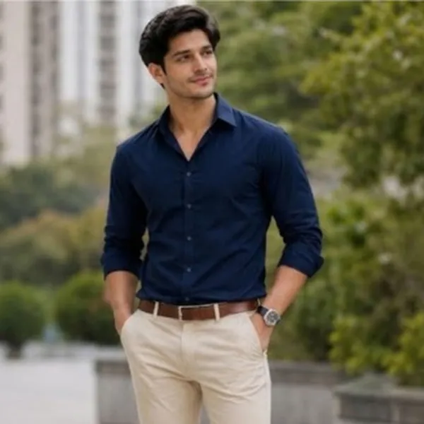 Navy_Blue_Cotton_Shirt_For_Men