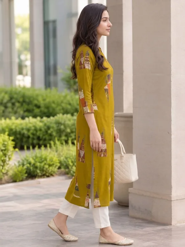 Yellow_Printed_Rayon_kurti