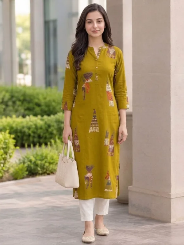 Yellow_Printed_Rayon_kurti