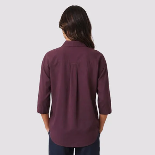 Wine_Cotton_Linen_Solid_Top_For_Women