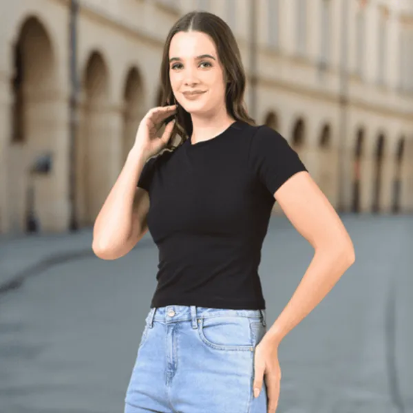 Black_Cotton_Lycra_Slim_Fit_Crop_Top_For_Women