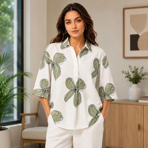 Off_White_Cotton_Linen_Floral_Print_Top_For_Women