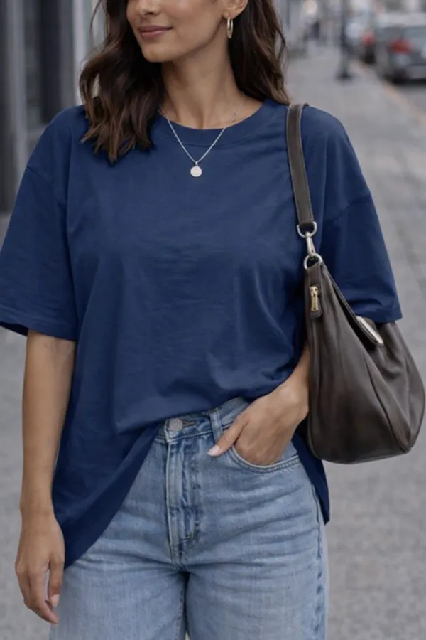 Navy_Cotton_Lycra_Oversized_T_Shirt_For_Women