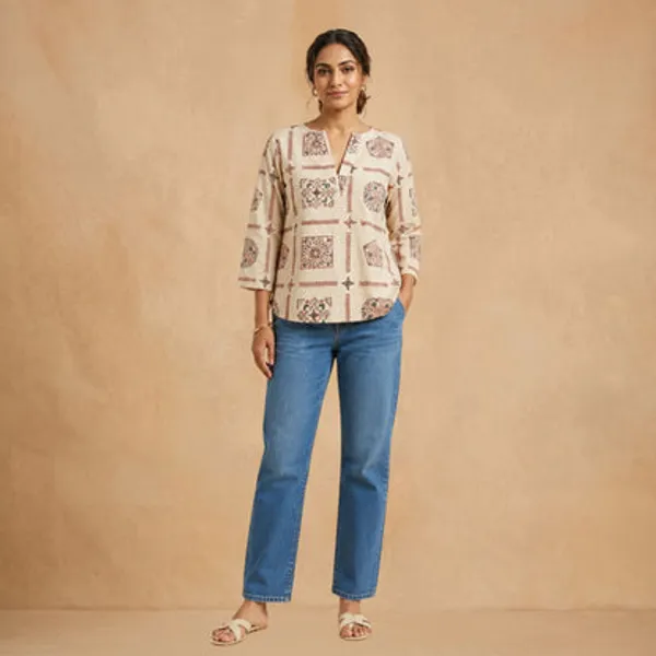 Beige_Cotton_Short_Top_For_Women