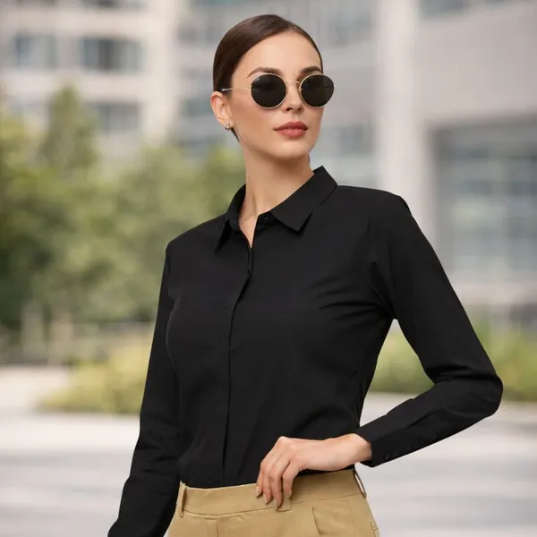Black_Cotton_Formal_Shirt_For_Women