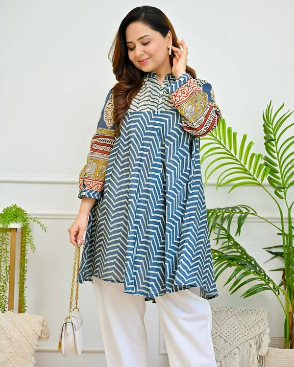 Blue_Printed_A-Line_Kurta_Set_for_Women