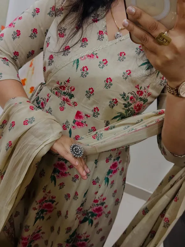 Off_White_Cotton_Floral_Printed_Kurta_Pant_Dupatta_Set_For_Women