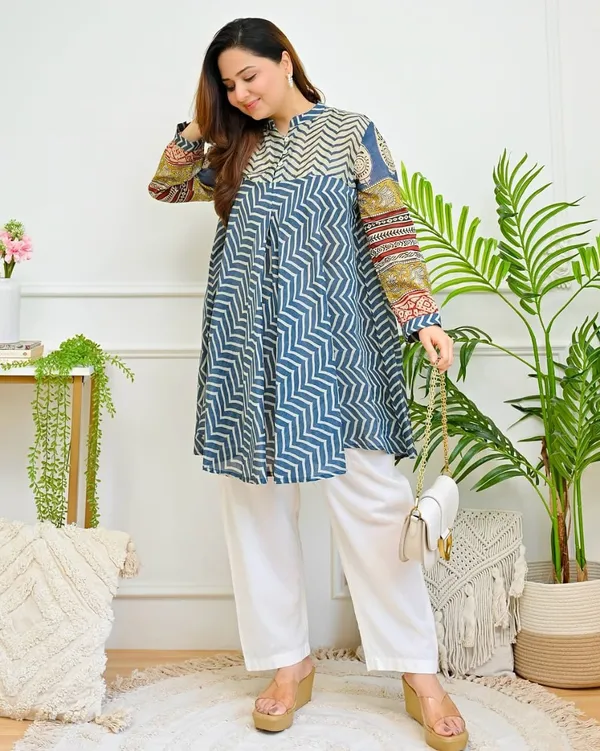 Blue_Printed_A-Line_Kurta_Set_for_Women
