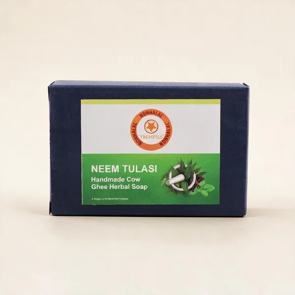 Neem_Tulasi_Cow_Ghee_Antibacterial_Handmade_Herbal_Soap_100G_-_Pack_Of_2