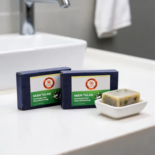 Neem_Tulasi_Cow_Ghee_Antibacterial_Handmade_Herbal_Soap_100G_-_Pack_Of_2