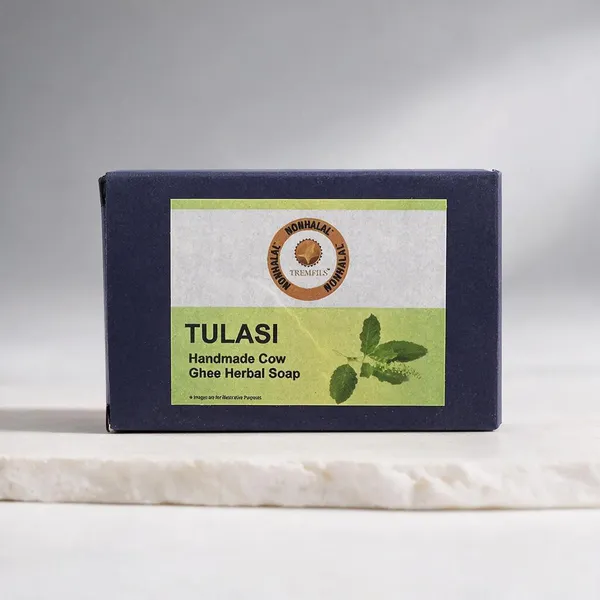 Tulasi_Cow_Ghee_Ayurvedic_Herbal_Soap_100G_-_Pack_Of_2