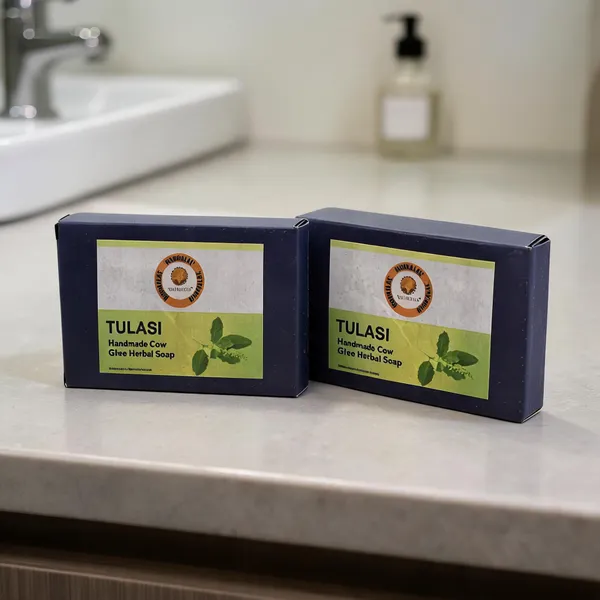 Tulasi_Cow_Ghee_Ayurvedic_Herbal_Soap_100G_-_Pack_Of_2
