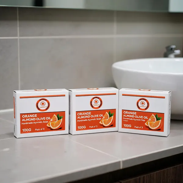 Orange_Almond_Olive_Oil_Handmade_Ayurvedic_Soap_100G_-_Pack_Of_3