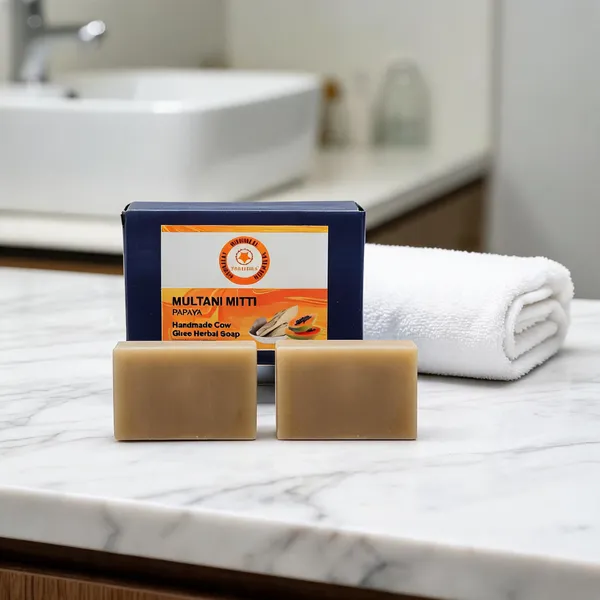 Multani_Mitti_Papaya_Cow_Ghee_Herbal_Handmade_Soap_-_Pack_Of_2
