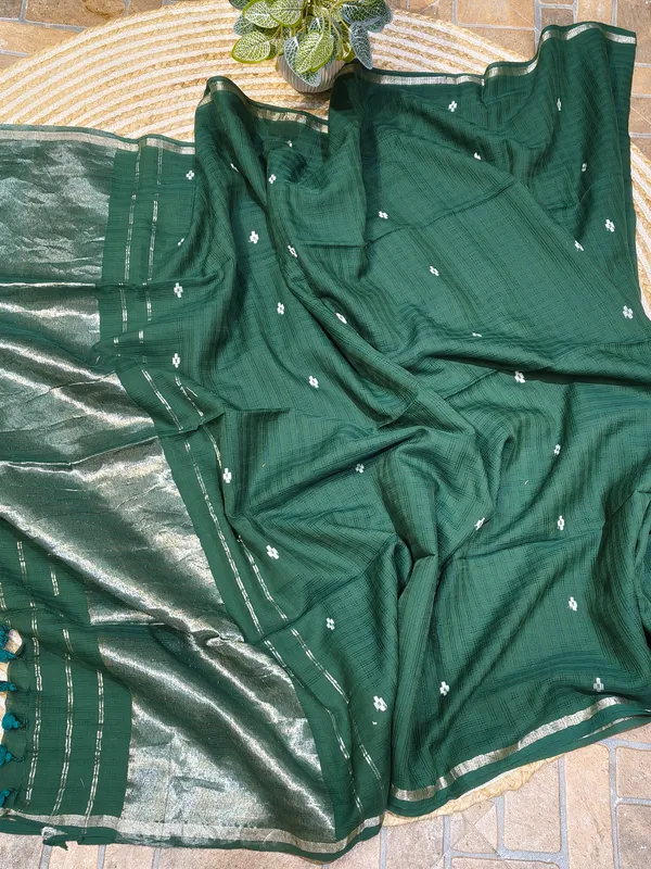Green_Kota_Doria_Saree_for_Women
