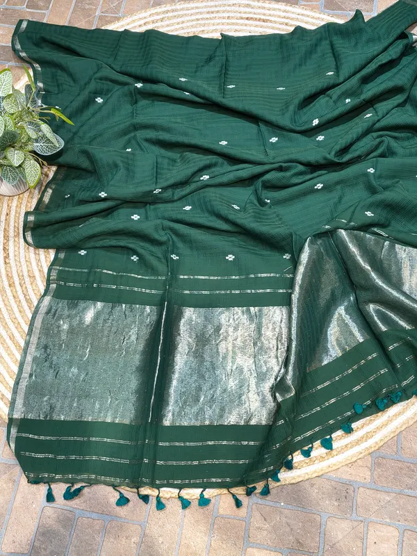 Green_Kota_Doria_Saree_for_Women