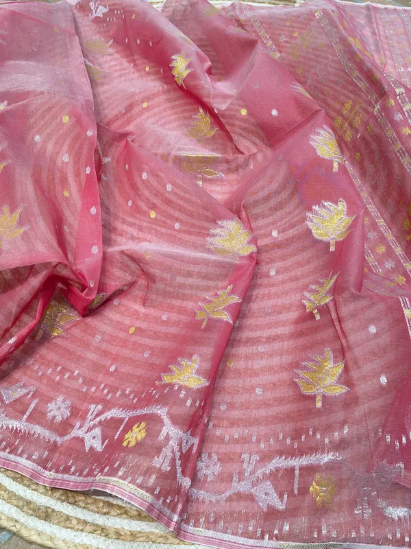 Pink_Organza_Floral_Saree_for_Women