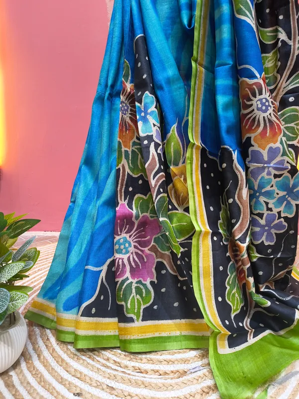 Blue_Floral_Print_Saree_for_Women