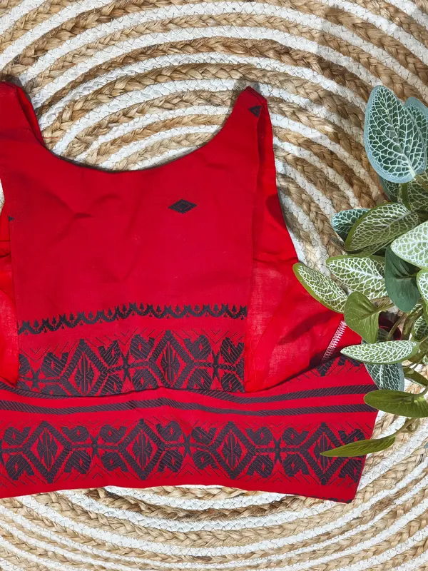 Red_Fabric_Sleeveless_Blouse_for_Women