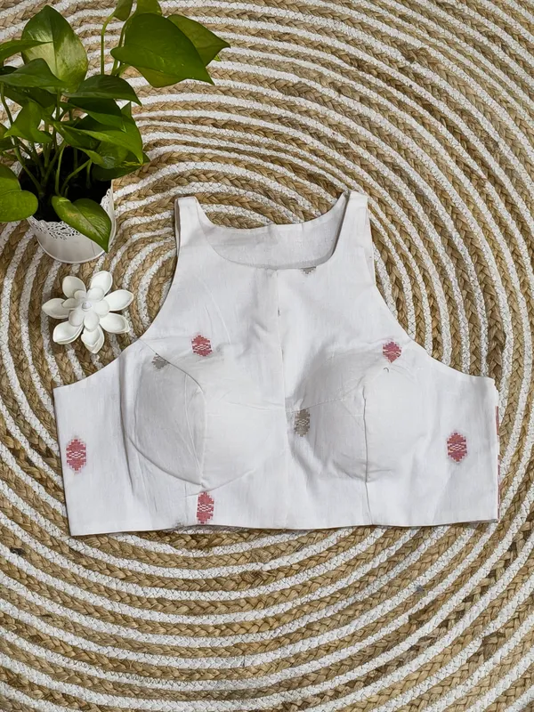 White_Woven_Sleeveless_Blouse_for_Women
