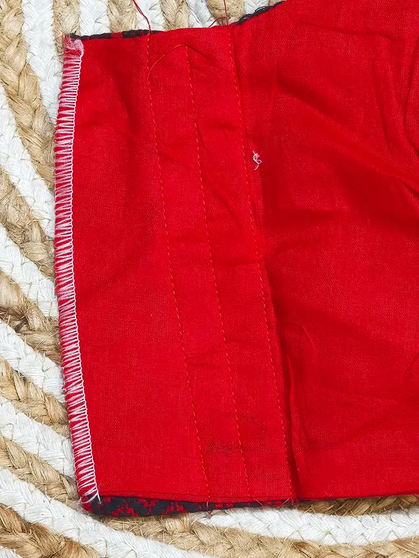 Red_Fabric_Sleeveless_Blouse_for_Women