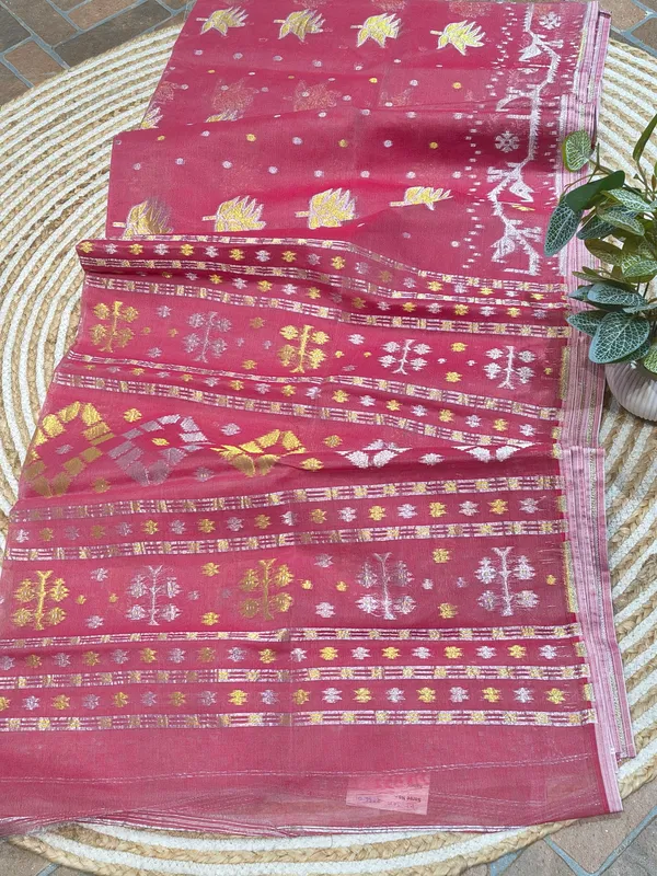 Pink_Organza_Floral_Saree_for_Women