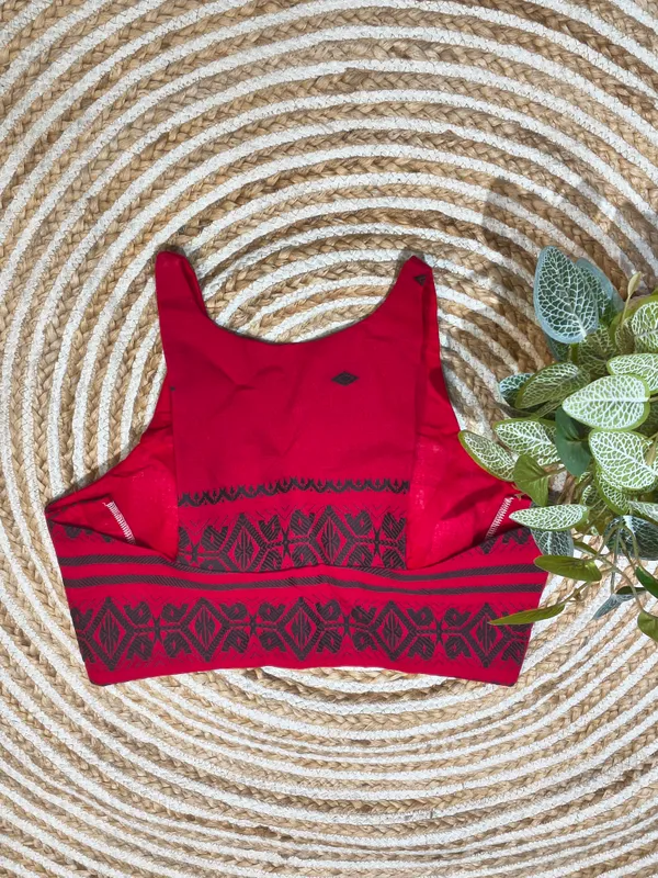 Red_Fabric_Sleeveless_Blouse_for_Women