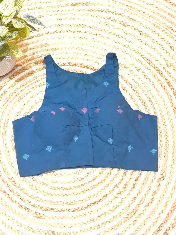 Blue_Printed_Sleeveless_Blouse_for_Women