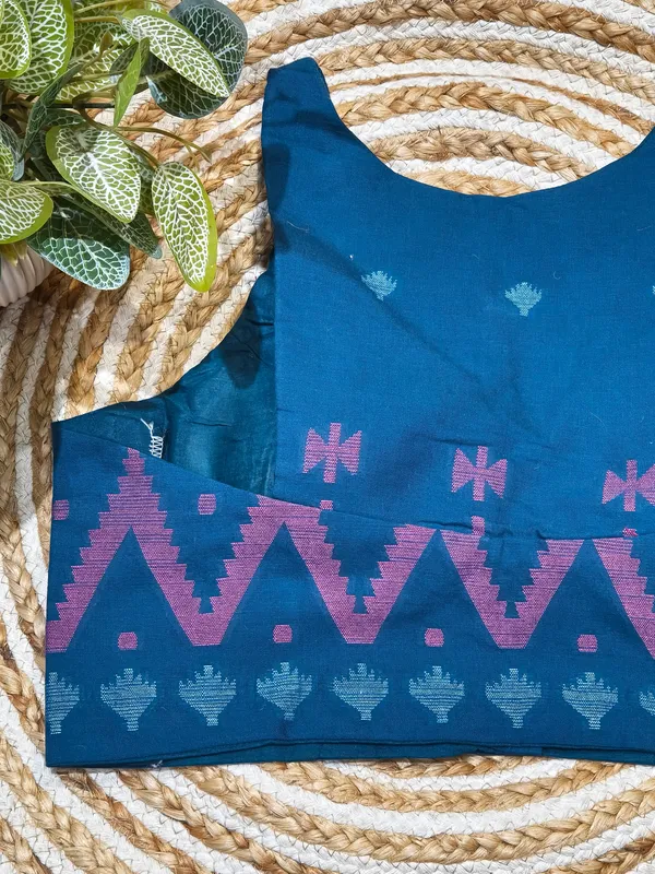 Blue_Printed_Sleeveless_Blouse_for_Women