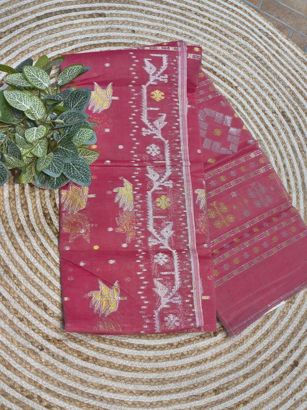 Pink_Organza_Floral_Saree_for_Women