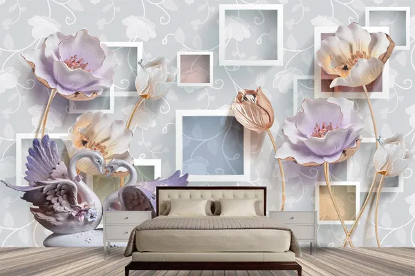 Geometrical_Theme_Flower_Pattern_Wallpaper