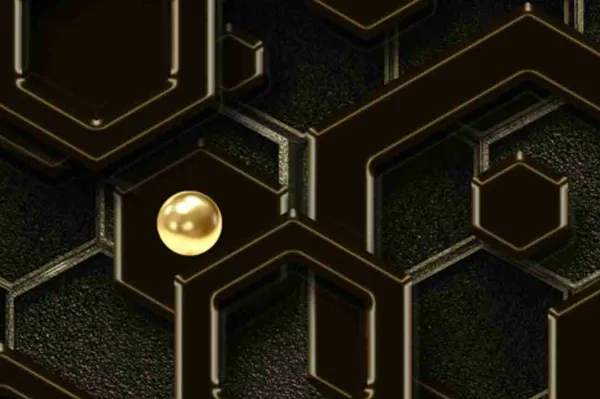 Geometric_Hexagonal_Black_Golden_Theme_Wallpaper