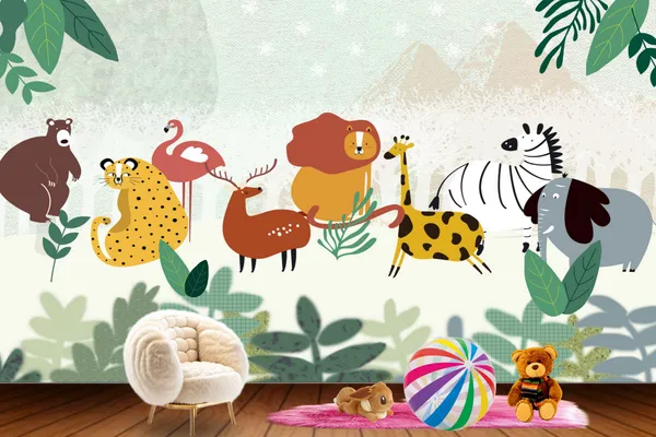 Wild_Animal_Cartoon_Theme_Kids_Wallpaper