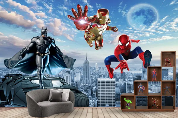 Spider_Bat_Iron_Man_Kids_Wallpaper
