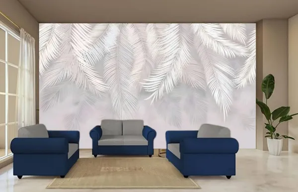 Tropical_Wallpaper_Wall_Murals_Gray_Palm_Leaves