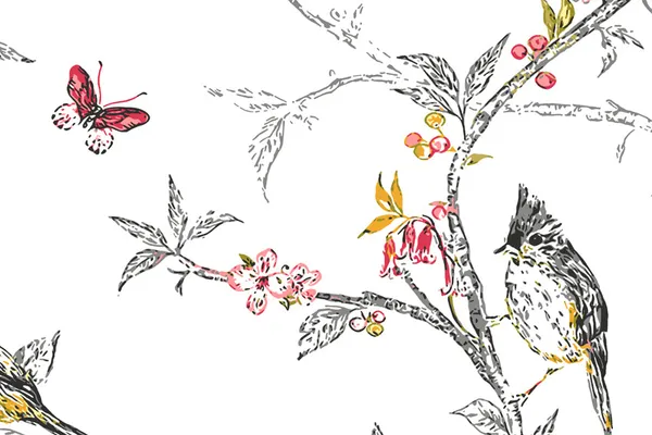 Birds_And_Butterfly_Floral_Customizes_Wallpaper