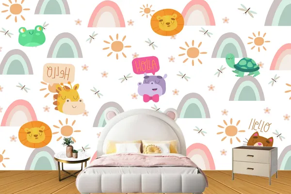 Cartoon_Animal_Theme_Kids_Wallpaper