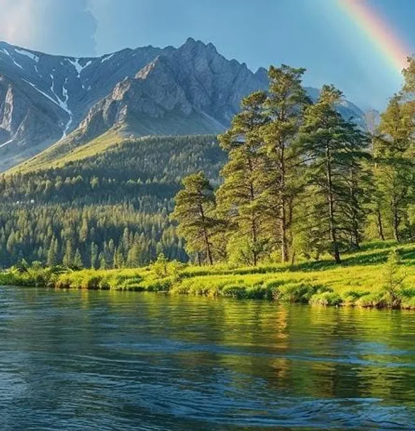 Mountain_Lake_With_A_Rainbow_Reflected_In_The_Water_Wallpaper