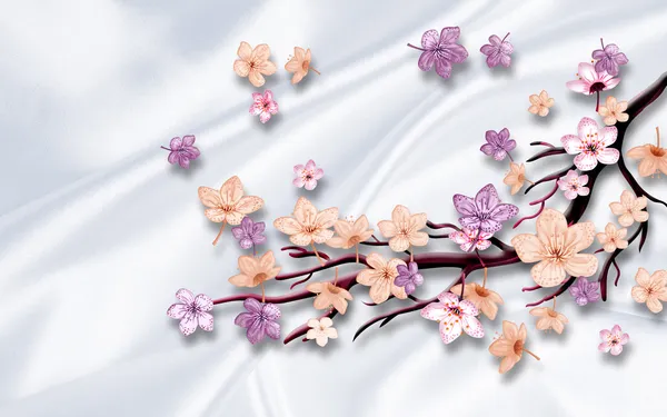 Multi_Colour_Flower_Leaves_Wallpaper