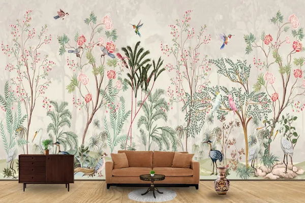 Modern_Art_Floral_Design_Customized_Wallpaper